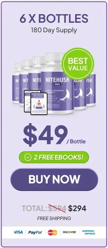 NiteHush Pro 6-bottle best value at $49 per bottle with free shipping